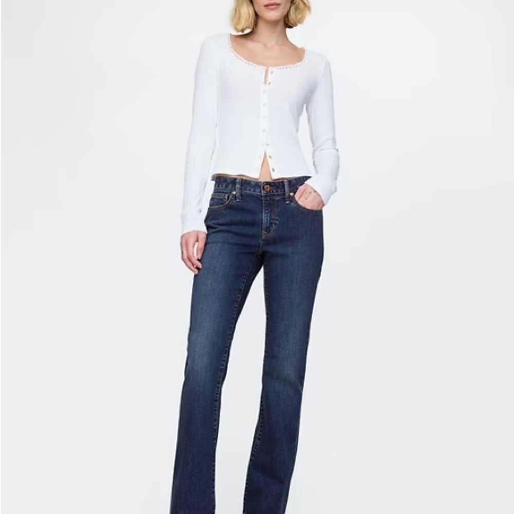 NWOT GAP Low Rise Long & Lean Jeans Dark Indigo 25 Petite
